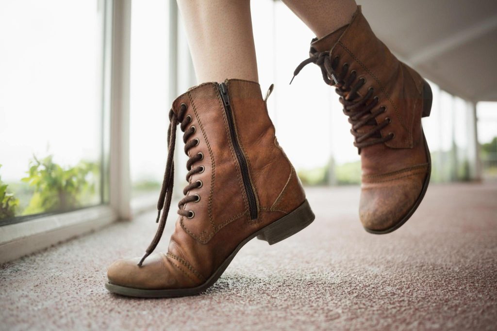 leather boots women's ankle