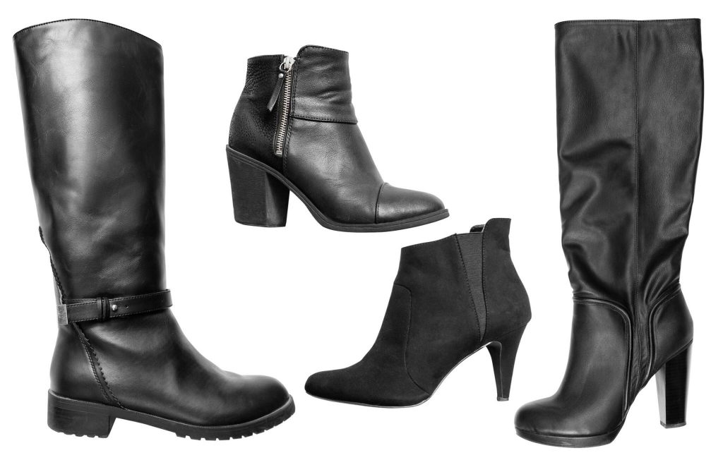 black leather boots women